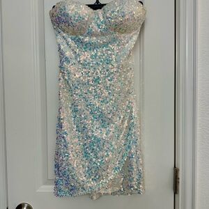 B.Darlin Sequin Strapless Dress